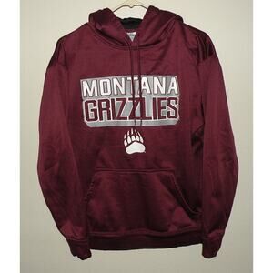 Hanes Montana Grizzlies Griz Men’s Med Pullover Hooded Sweatshirt Hoodie Maroon